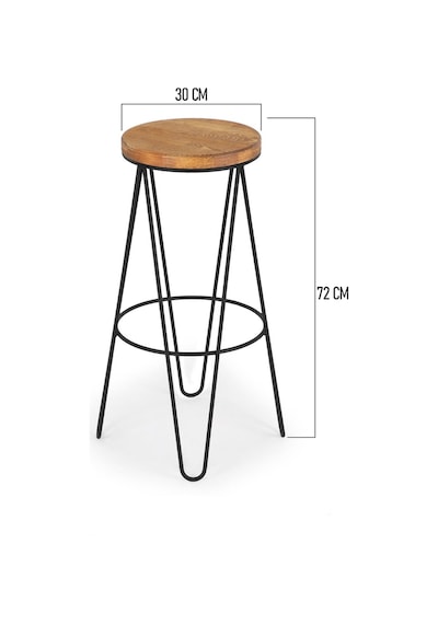 T.concept Florawood Exclusive Ahşap Döküm Yuvarlak Tabure 72 Cm