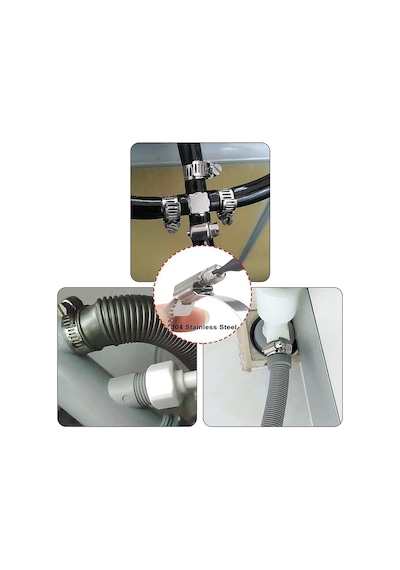 10'lu Metal Hortum Kelepçesi Seti 8-18 Mm / 11-20 Mm / 13-23 Mm / 18-25 Mm / 14-27 Mm Ayarlanabilir Paslanmaz
