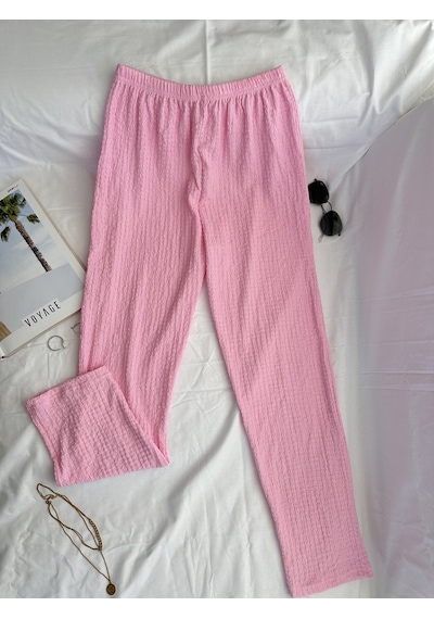 Intive Cool Comfort Waffle Kumaş Pamuklu Nefes Alabilir Basic Yazlık Jogger Pantolon Cepsiz Pembe Intive Cool Comfort Waffle Kumaş Pamuklu Nefes Alabilir Basic Yazlık Jogger Pantolon Cepsiz Pembe