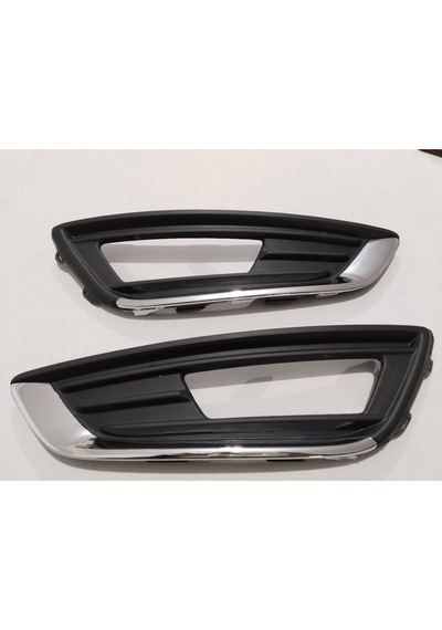 Ford Focus - Sis Far Çerçevesi Takım - Sağ/sol- Mat Siyah - Krom - Focus 15