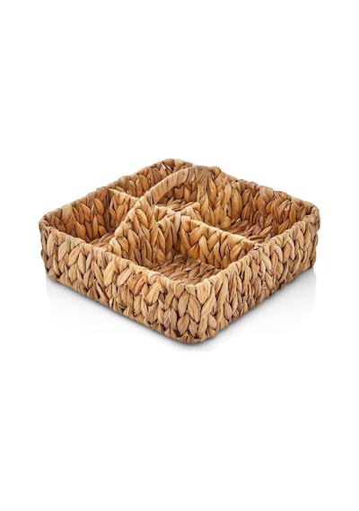 Ayrex El Yapımı Hasır Saplı Kare 4 Bölmeleli Düzenleyici Organizer, Banyo, Mutfak Ve Yemek Masası İçin, 28cm 28 Diğer