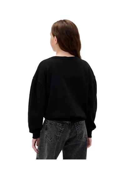 Gap Kız Çocuk Relaxed Flippy-sequin Grafikli Sweatshirt-11422 Siyah
