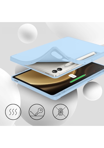 Samsung Galaxy  Uyumlu Tab  S9 Plus X810 12.4 İnç Kılıf  Premium Silikon Kalem Bölmeli Smart Case Kapaklı Kılıf