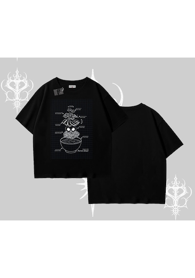 Tarzsokak Oversize Tshirt Noodle Theory Hand Drawn Concept Siyah