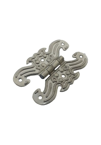 Dekoratif Yaprak Kelebek Menteşe Gümüş 4 Adet 6.5 x 4.5 Cm
