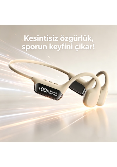 Kemik İletimli Yüzme Kulaklığı, 32gb Dahili Depolama, Ip68 30m Derin Su Geçirmez Beyaz