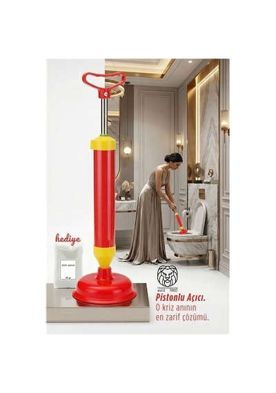 Zenvac Pistonlu Lüks Klozet Açma Pompası Ve Profesyonel Lavabo Gider Açıcı Set 717213 Zenvac29 Renkli