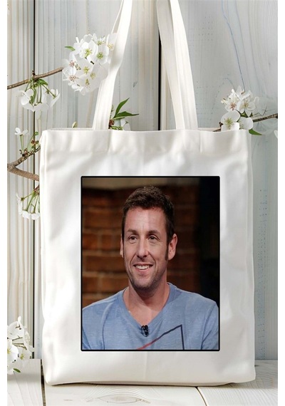 Art Hediye Adam Sandler Baskılı Bez Çanta Omuz Çantası Kişiye Özel Desen 2 Çok Renkli