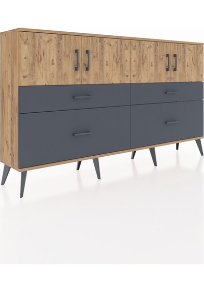 Arges Konsol 2 Raflı 4 Çekmeceli 4 Kapaklı 176x30x99 Çam-çam/antr Çam-çam/antrasit Arges Konsol 2 Raflı 4 Çekmeceli 4 Kapaklı 176x30x99 Çam-çam/antr Çam-çam/antrasit