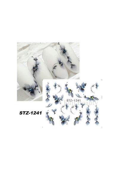 Misyul 5d Tırnak Sticker Yapışkanı Mavi Çiçekli Mıs-3512