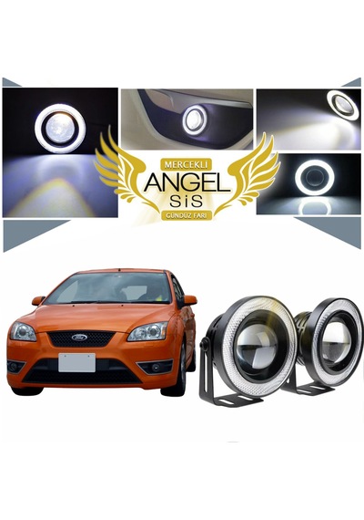 Ford Focus 2 Uyumlu, Universal Mercekli Led Sis Farı, 76mm Beyaz Renk