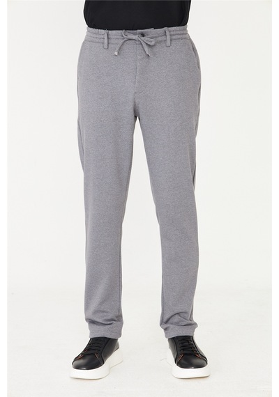 Gri Bağcıklı Rahat Kesim Jogger Pantolon Gri