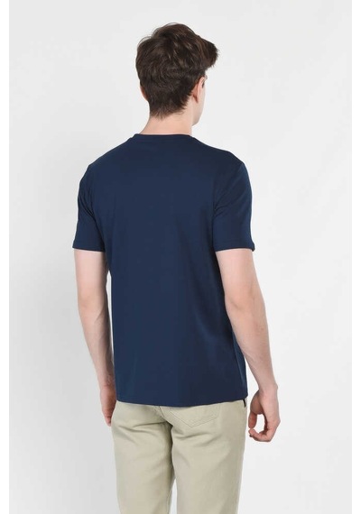 Ucla Bass Lacivert Bisiklet Yaka Baskılı Standard Fit Erkek Tshirt Siyah