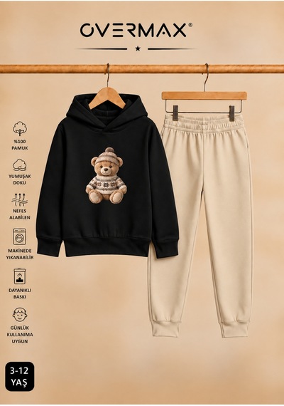 Overmax Teddy Bear Baskılı Çocuk Kapüşonlu Sweatshirt Eşofman Takımı 3-12 Yaş Siyah-bej - 924458985 Siyah-bej Overmax Teddy Bear Baskılı Çocuk Kapüşonlu Sweatshirt Eşofman Takımı 3-12 Yaş Siyah-bej - 924458985 Siyah-bej