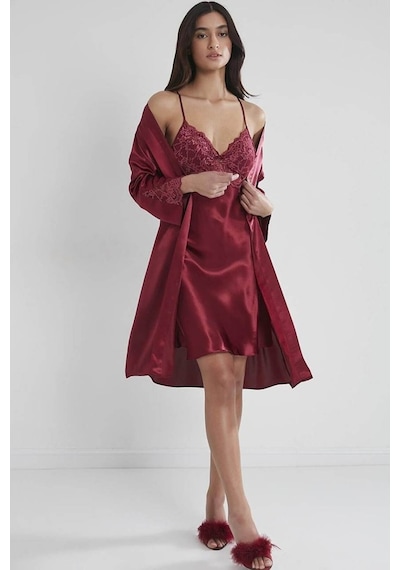Ceyyiz Pierre Cardin Sütyen Kaplı Sabahlık Gecelik Set 4050