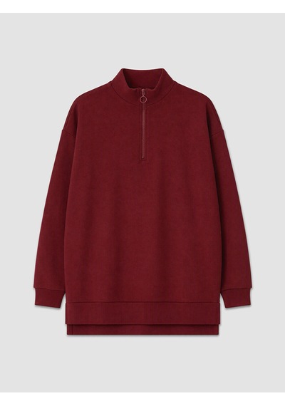 LC Waikiki Lc Waıkıkı Bordo Dik Yaka Kadın Sweatshirt Tunik