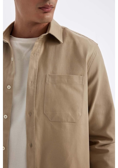 DeFacto %100 Pamuk Regular Fit Düğmeli Basic Düz Gabardin Uzun Kollu Gömlek A5383AX24AUBG801 DeFacto %100 Pamuk Regular Fit Düğmeli Basic Düz Gabardin Uzun Kollu Gömlek A5383AX24AUBG801