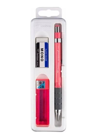 Tombow Sh-300 Grip 0,7 Mm Pembe Uç Silgi Kalem Seti