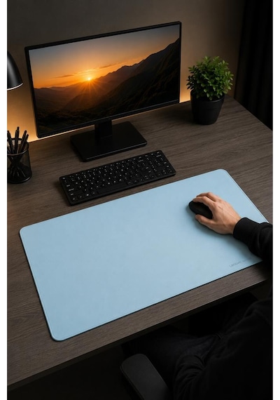 Gaming Oyuncu Klavye Fare Altlığı Kaymaz Taban Büyük Mouse Pad Pu Bl 800 400mm Mavi