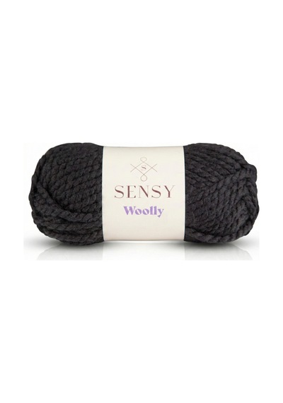 Sensy Premium Woolly El Örgü Ipi Atkı Bere Şapka Ip Panço Ipi Hırka Ipliği Siyah