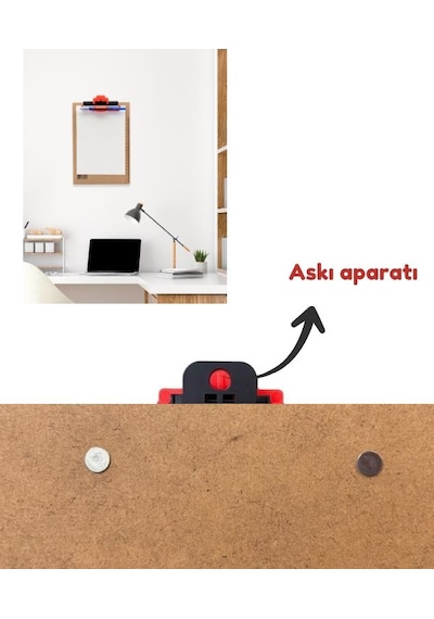 Temel A5 Ve 1/3 A4 Ahşap Sekreterlik Otomatik Mekanizmalı Kalem Tutma Aparatlı 2li Set
