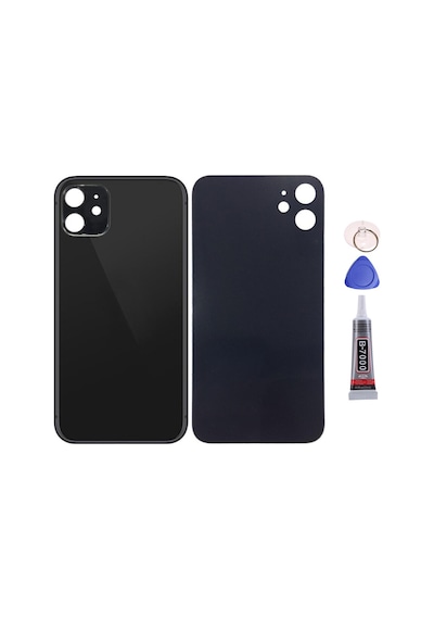 Apple Uyumlu iPhone 11 Siyah Arka Kapak Batarya Kapağı Pil Kapağı Yapışkan Ve Sökme Aparatıyla Beraber Full Set Siyah