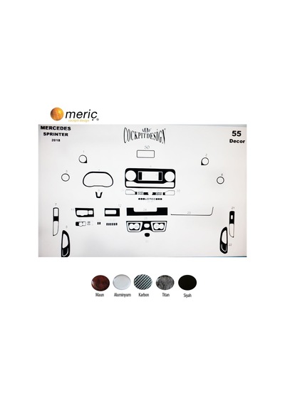 Meriç® Mercedes Sprinter W907 Ön Torpido Kaplama 58 Parça 2020-› (530158462)
