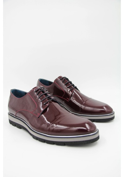 Luciano Bellini E606 Erkek Rugan Ayakkabı - Bordo-bordo