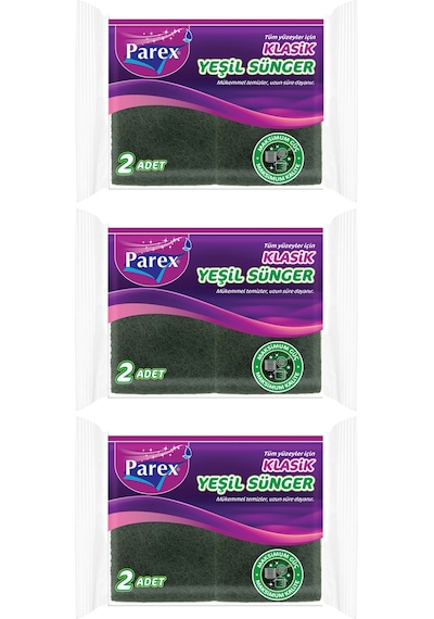 Klasik Yeşil 2'li Sünger Üçlü Paket