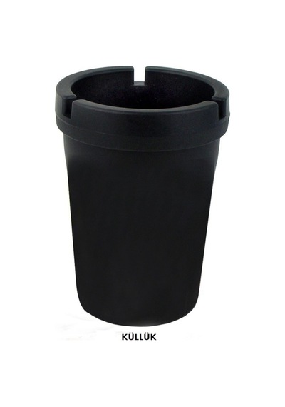Mini Kokusuz Sert Plastik Oto Araba Küllük Siyah