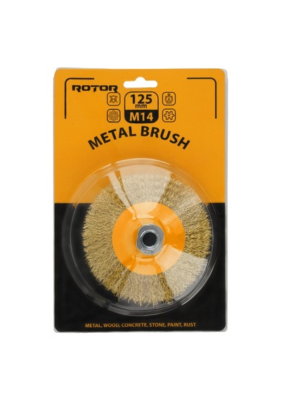 Konik Tel Fırça Rotor 125mm M14