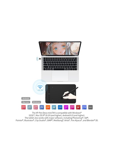Xp-pen Deco Mini7w 2.4g Wireless Grafik Tablet