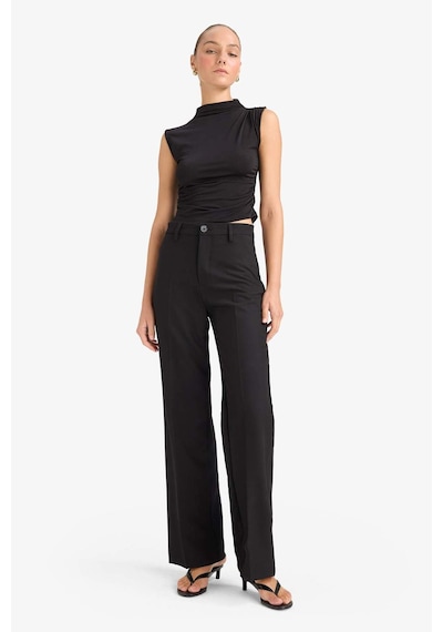 Defacto Slim Fit Dar Kesim Yarım Balıkçı Yaka Kolsuz Bluz F6908ax25aubk81 Siyah