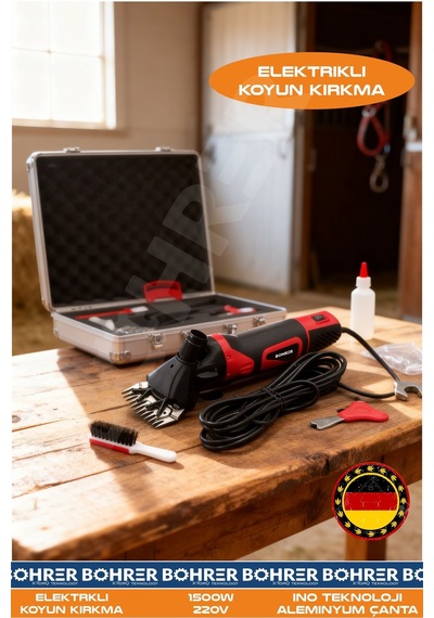 Aleminyum Çantalı 1500w 220v Elektrikli Pro Koyun Kırkma Makinesi