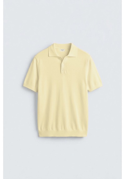 Antioch Comfort Slim Polo Yaka Erkek Triko T-shirt Sarı