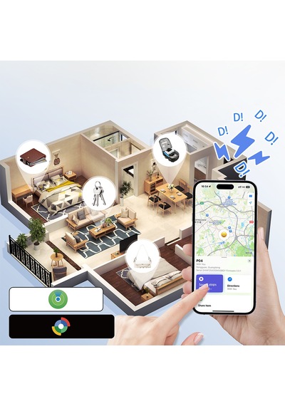 Micflip P045 Suya Dayanıklı AppleiOs UyumluVe Android Uyumlu Wireless Özellikli Akıllı Takip Kartı Siyah