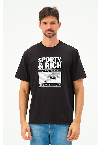 Rich Erkek Oversize Pamuk Tişört T-shirt SIYAH