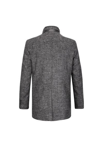 Hatemoğlu Antrasit Slim Fit Hakim Yaka Yünlü Kaşe Palto 2958679 Antrasit