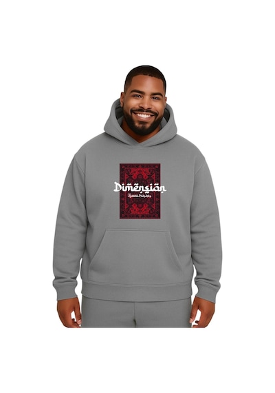Benroma Kilim Desen Baskılı Büyük Beden Unisex Sweatshırt Gri