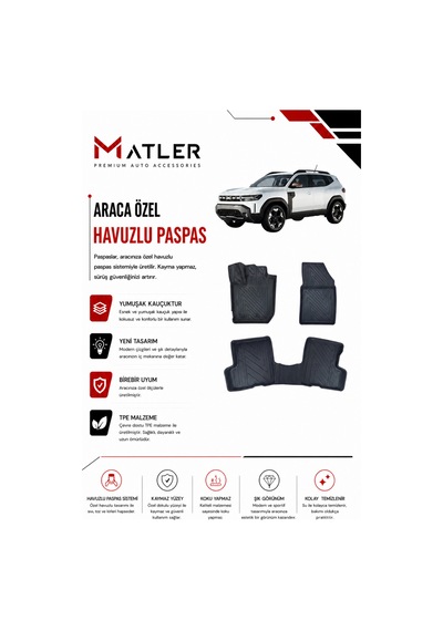 Dacia Duster 4x4 2024 Model 4d Ekstra Havuzlu Paspas