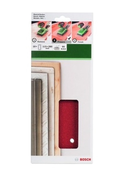 10'lu Titreşimli Zımpara Kağıdı, 115 X 280 Mm Ölçülerinde