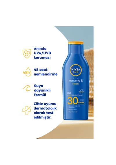 NIVEA Sun Koruma & Nem Güneş Koruyucu Vücut Losyonu SPF30 200 ML