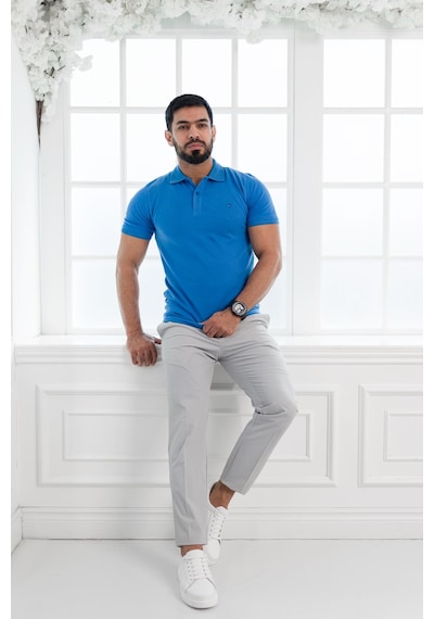 Paul Martin Polo Yaka Regular Fit T-Shirt Sax Mavısı