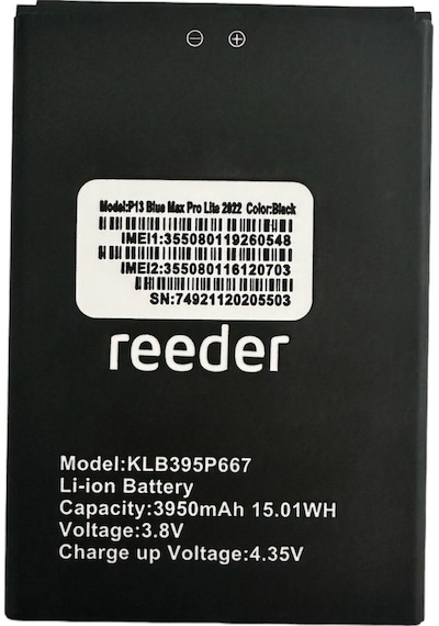 Reeder P13 Blue Max Pro Lite 2022 Batarya Pil 3950 Mah