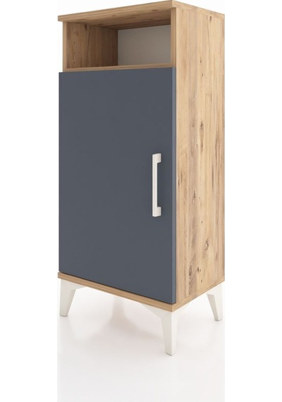Arges Komodin 3 Raflı Tek Kapaklı 44x30x96 Çam-antrasit Atlas Çam