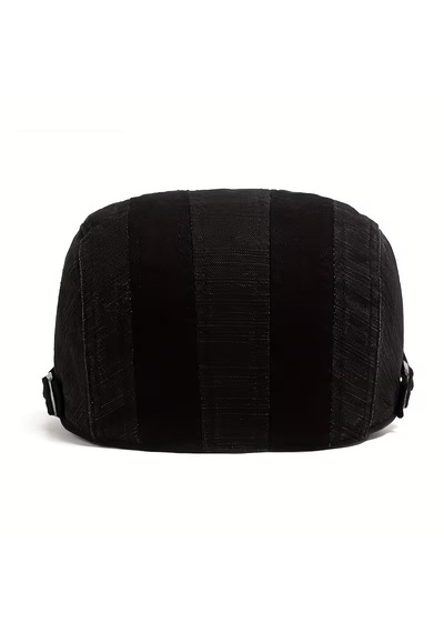 Unisex Klasik Gözlük Şapkası Siyah & Haki Retro Flat Cap Mevsimlik Kullanım