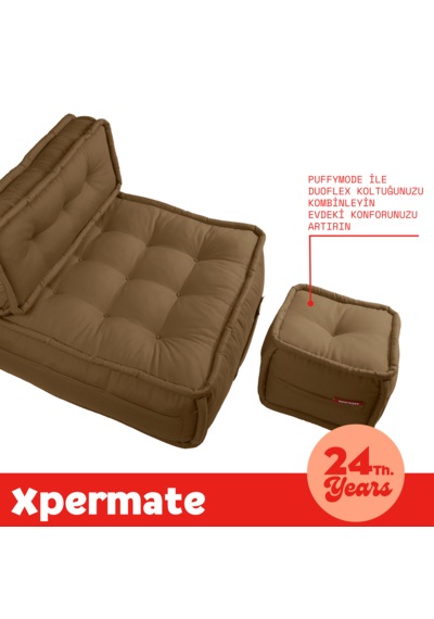 Xpermate Duoflex Sırtlı Minder İskandinav 80x80x30 Kahverengi