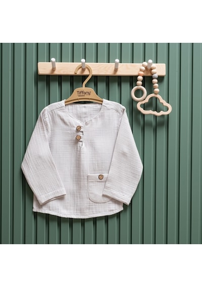 Tiffany Baby & Kids Tiffany Baby Müslin Theme Uzun Kol Tişört 26121 Gri