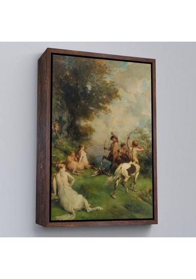 Çerçeveli Eugene Fromentin'in Sentorlar, At Adamlar Tablosu-6326