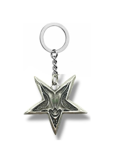 Pentagram Şeytan Figürlü Unisex Metal Anahtarlık